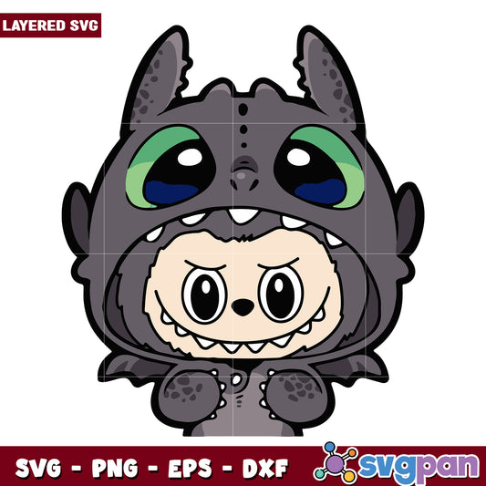 Labubu toothless svg