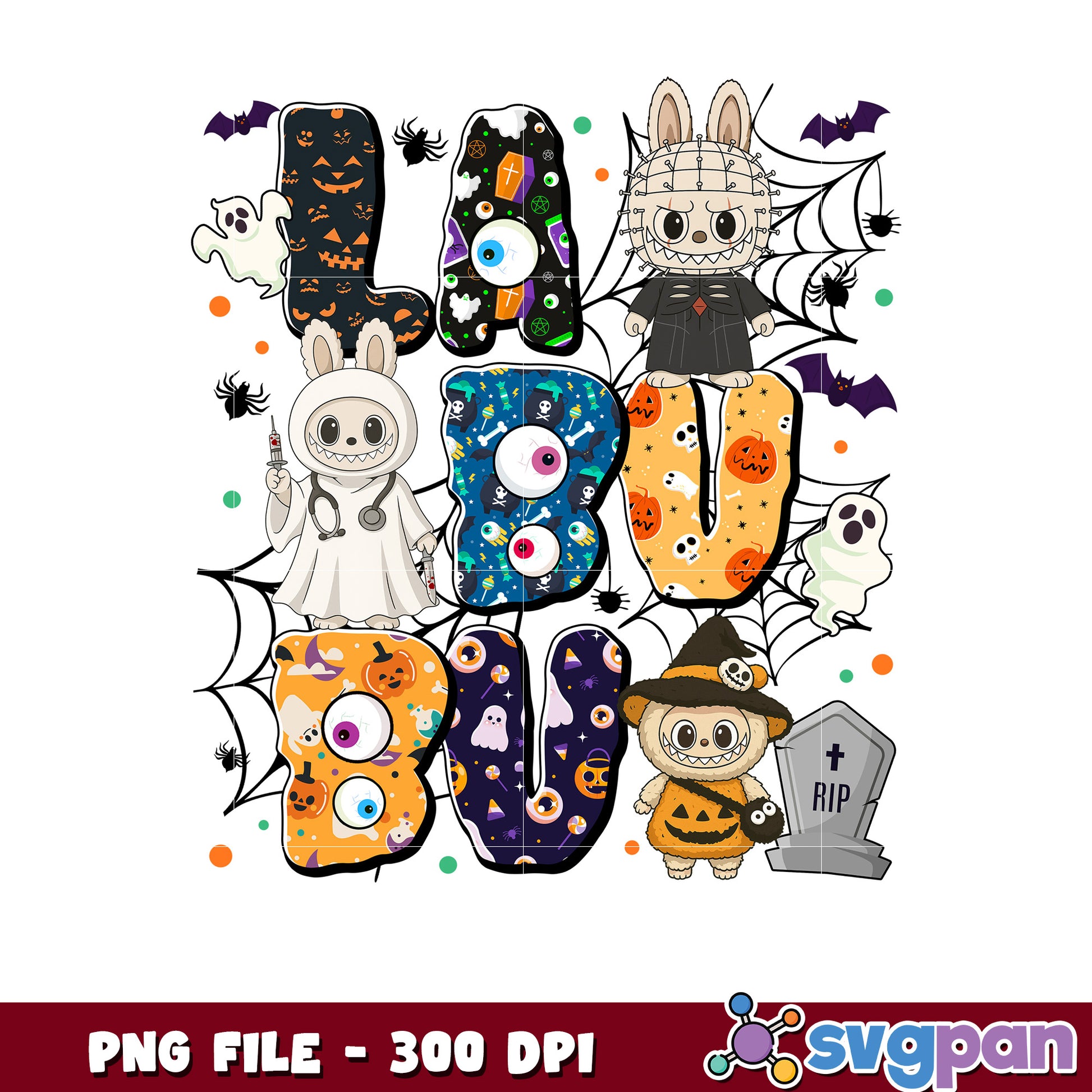 Labubu trick or treat png, trick or treat png, halloween quotes png