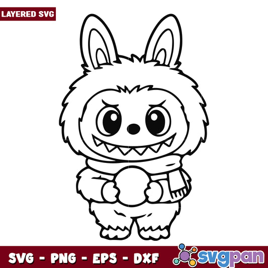 Labubu winter clothes svg