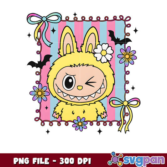 Labubu yellow colorful png
