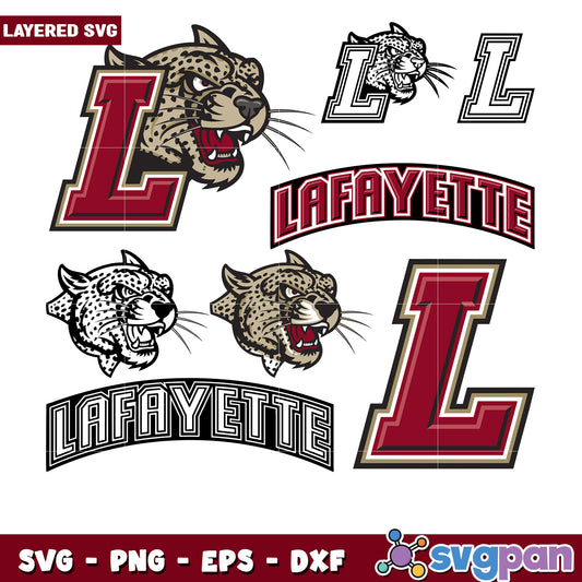 Lafayette Leopard Mascot SVG Bundle