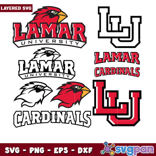 Lamar University Cardinals SVG Bundle for Crafts