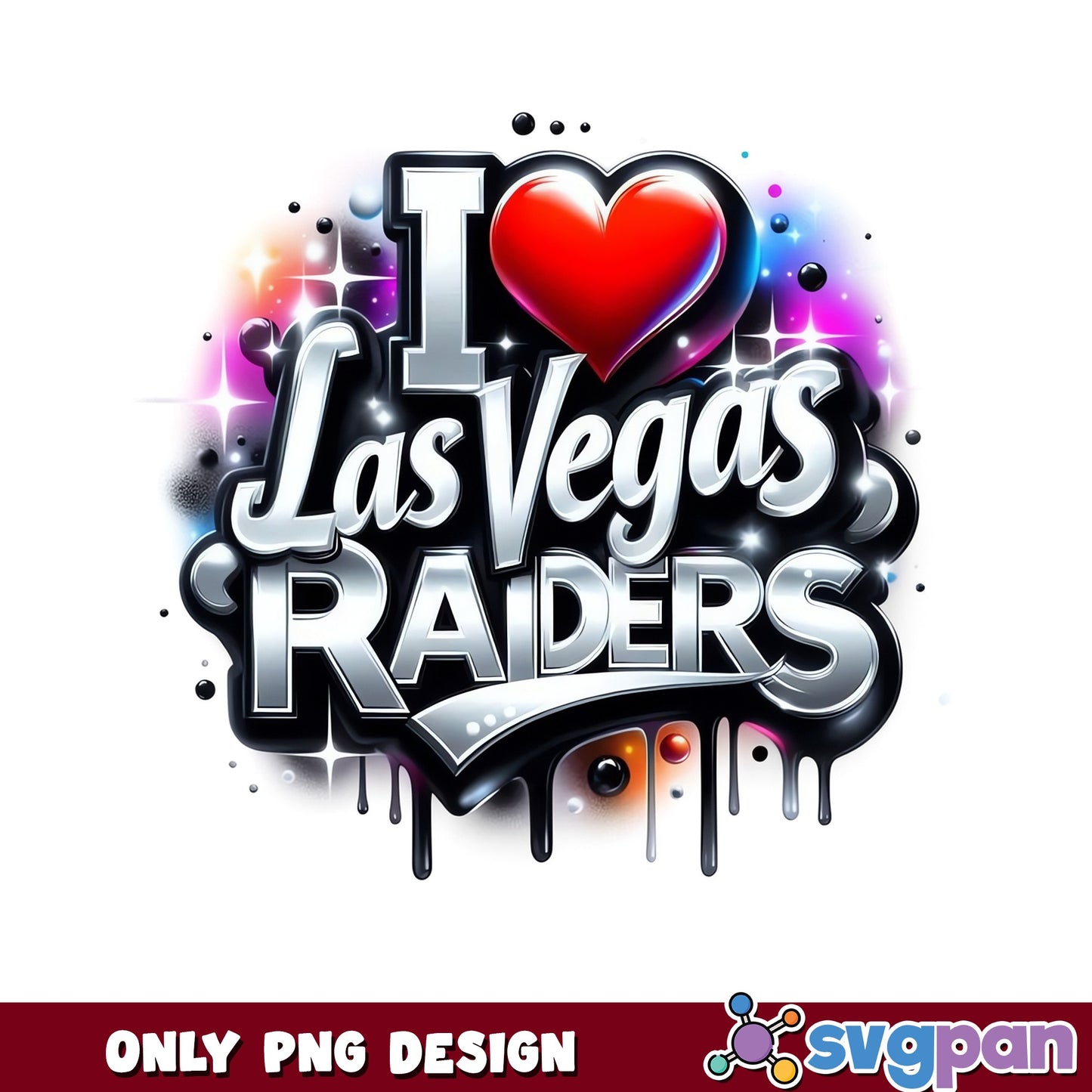 Las Vegas Raiders Fan PNG, I Love Raiders Football, NFL Team PNG