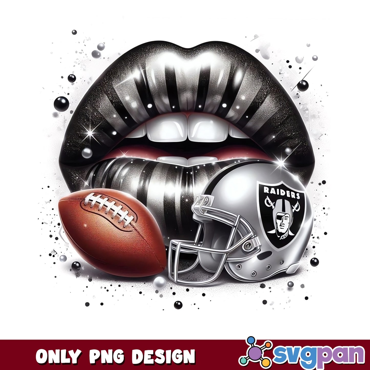 Las Vegas Raiders Lips PNG, Raiders Football PNG, NFL PNG