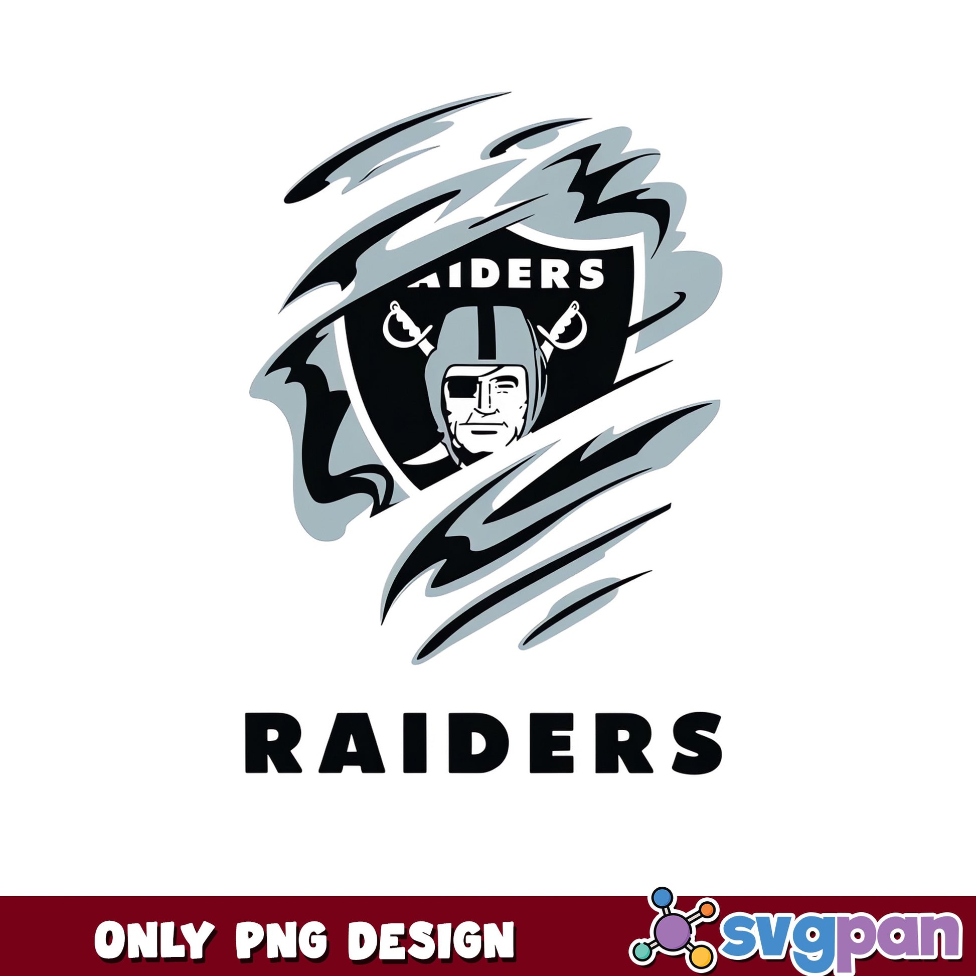 Las Vegas Raiders Ripped Claw PNG, Raiders NFL PNG, Football PNG