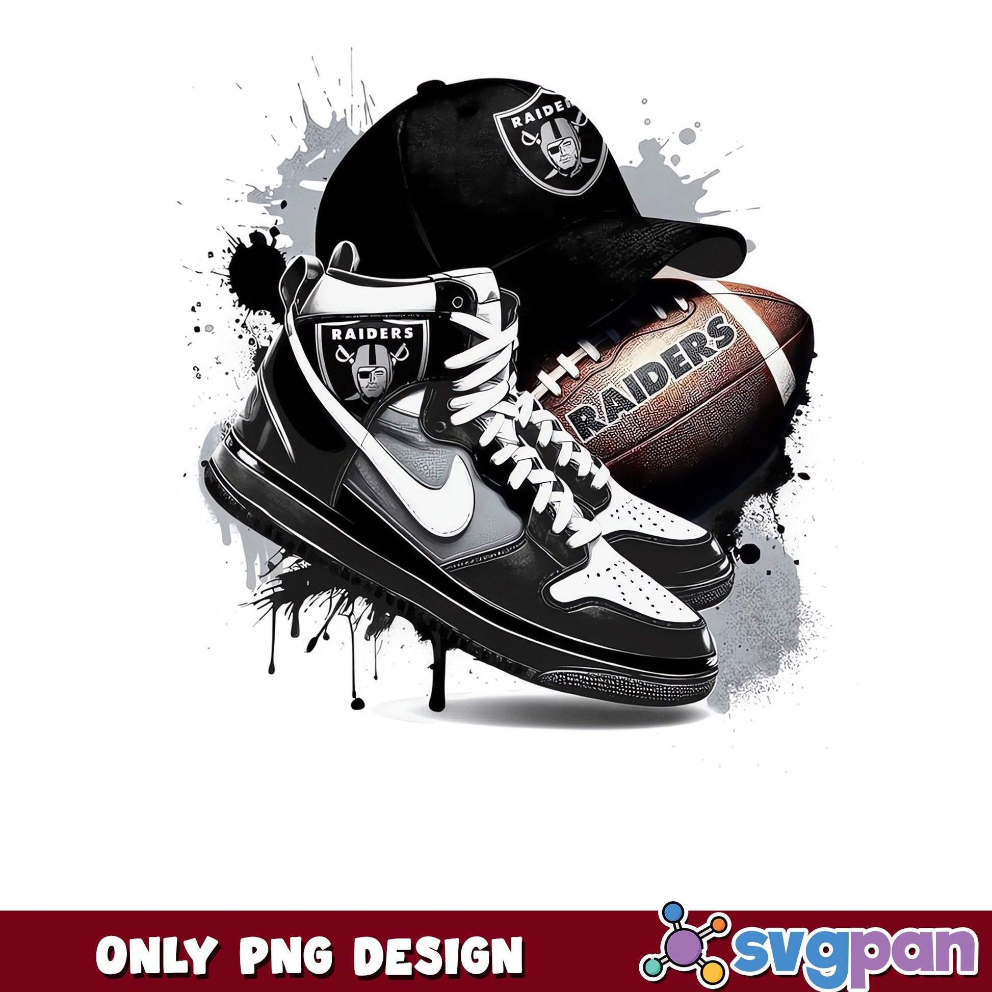 Las Vegas Raiders Sneaker PNG, Raiders Football PNG, NFL PNG