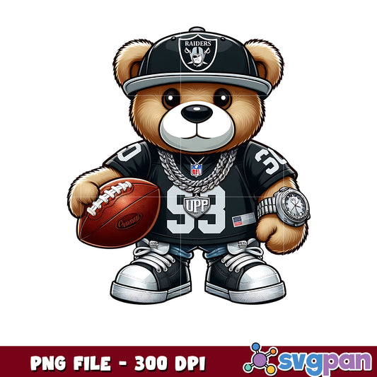 Las vegas raiders thug life bear png, nfl jerseys​ png, american rugby png