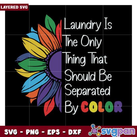 Laundry Is The Only Thing That Should Be Separated By Color, Colorful SVG Design for Home Decor
