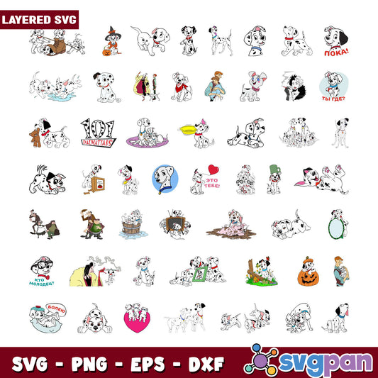 Layered 101 Dalmatians SVG Bundle