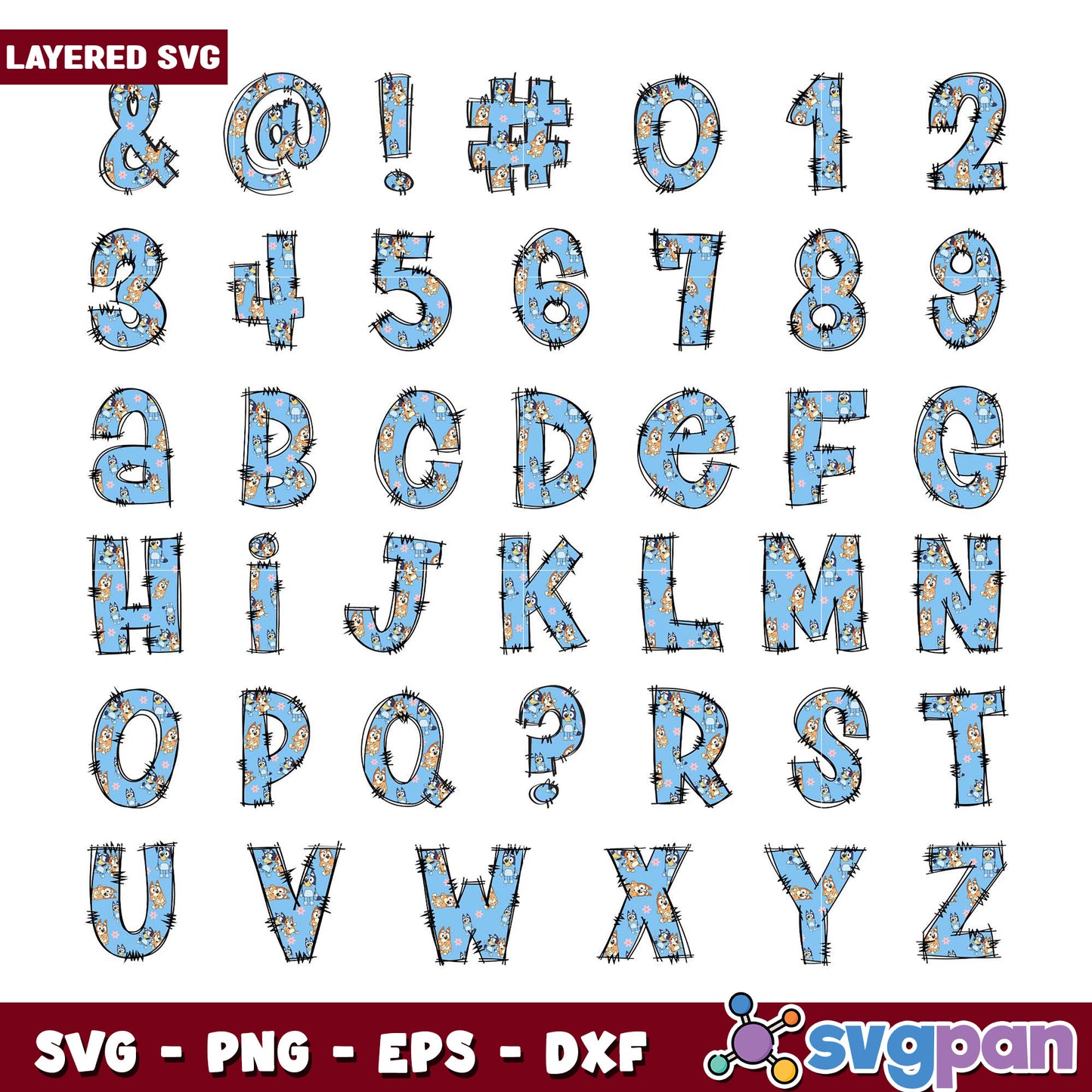 Layered Alphabet SVG Bundle