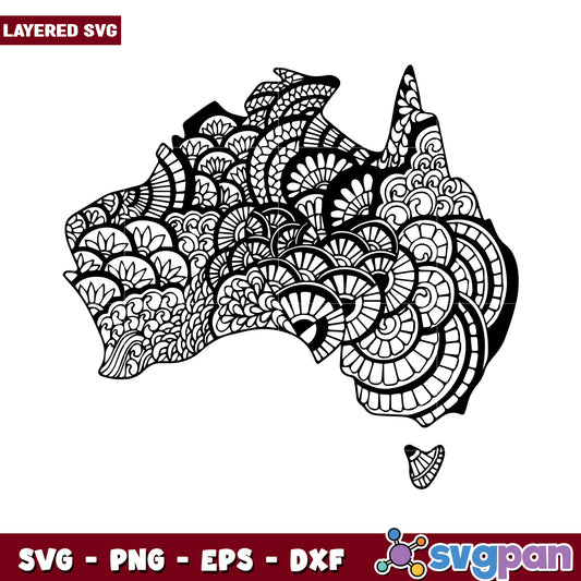Layered Australia Map SVG Design, Ideal for Creative Projects