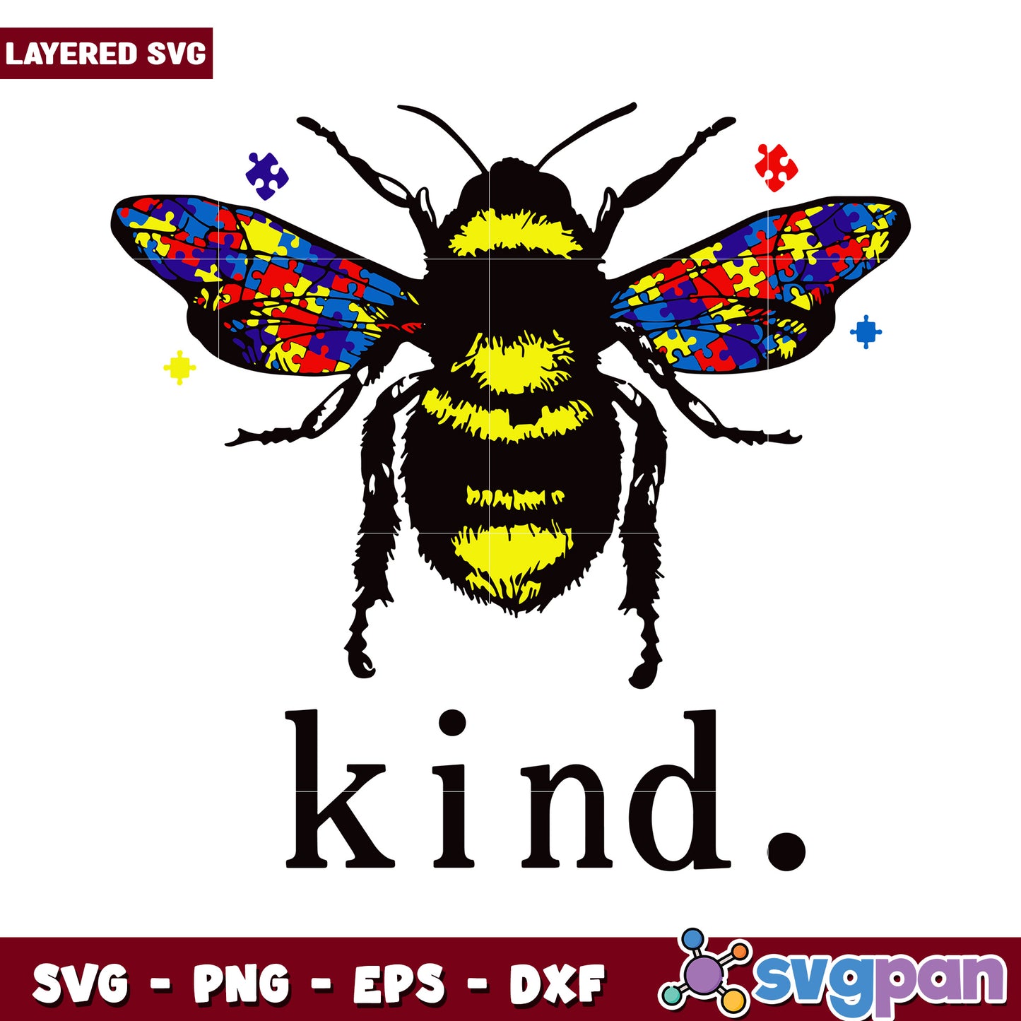 Layered Bee SVG Design for Kindness, Perfect for Crafting Projects