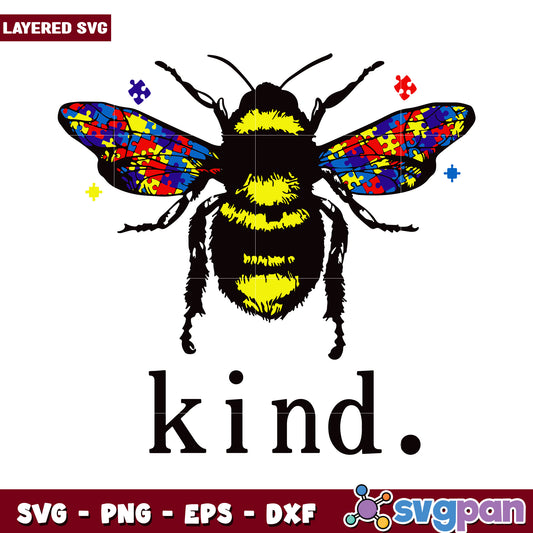 Layered Bee SVG Design for Kindness, Perfect for Crafting Projects