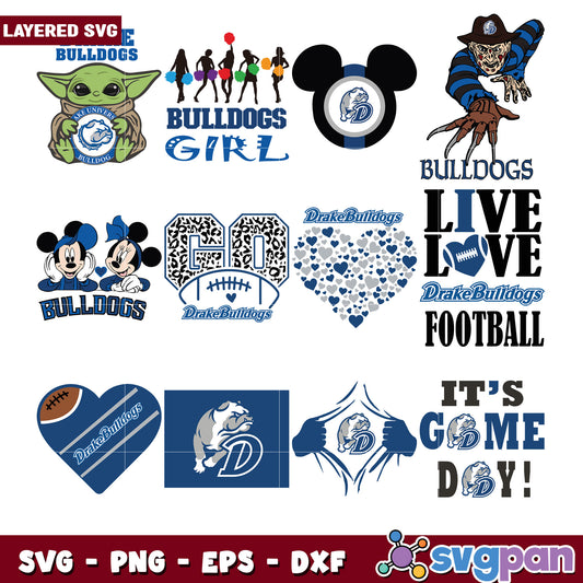 Layered Bulldog SVG Bundle
