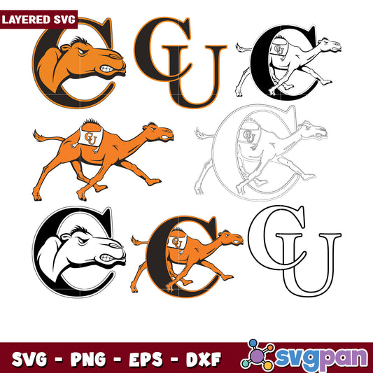Layered Camel GU SVG Bundle