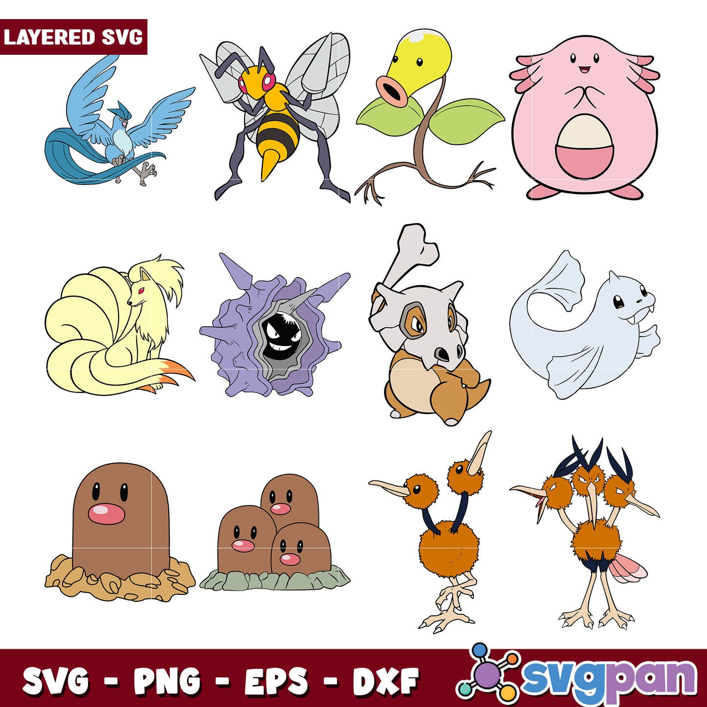 Layered Cartoon Animal SVG Bundle for Crafting Fun