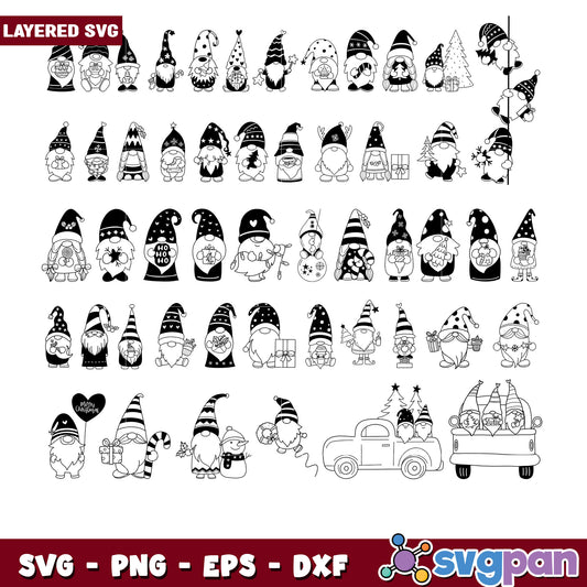 Layered Christmas Gnomes SVG Bundle