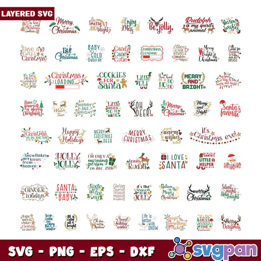 Layered Christmas SVG Bundle for Holiday Crafts