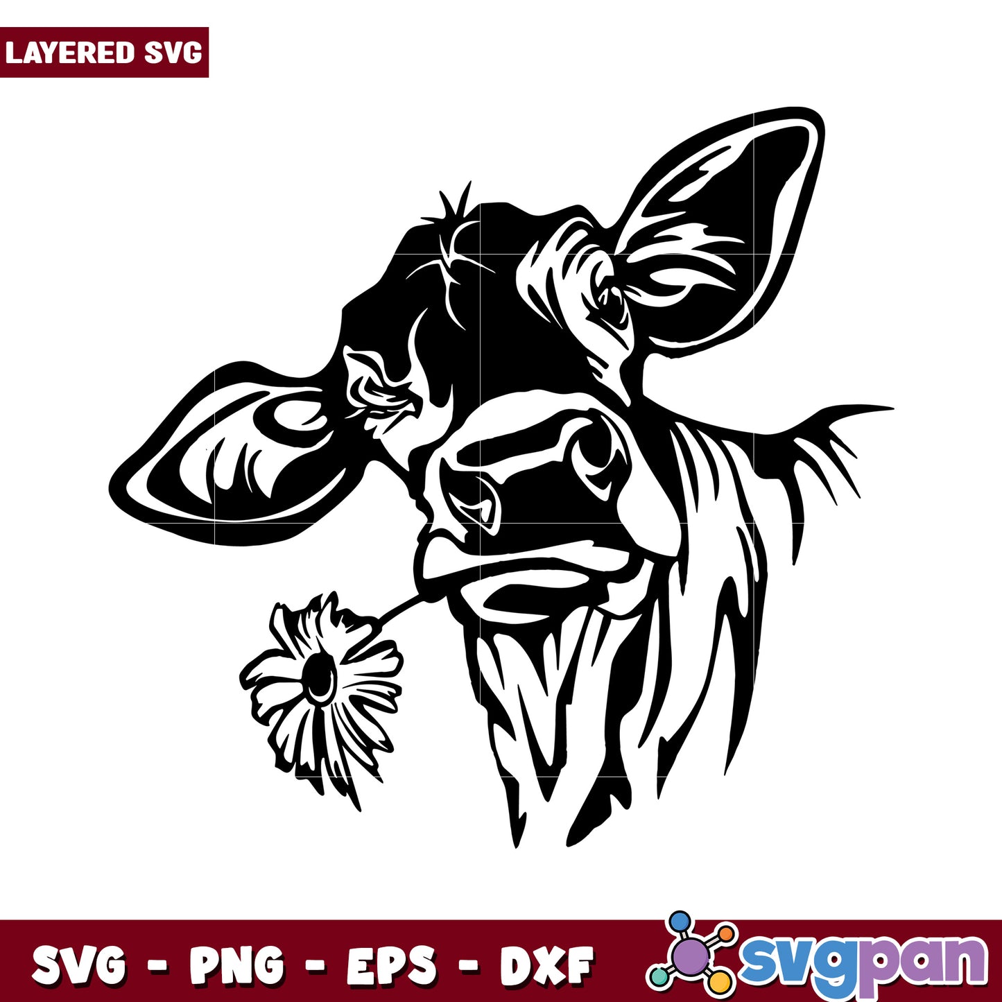 Layered Cow SVG Design for Crafting, Perfect for Home Decor Projects