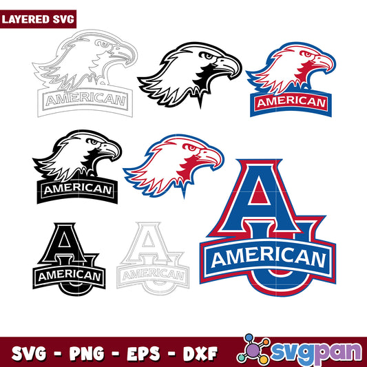 Layered Eagle SVG Bundle American Logo Designs