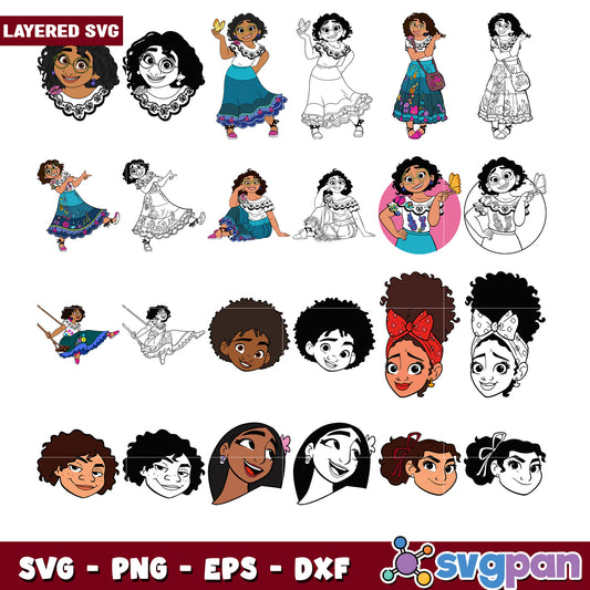 Layered Girl SVG Bundle