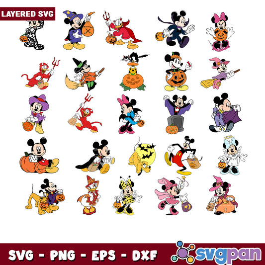 Layered Halloween Mickey SVG Bundle