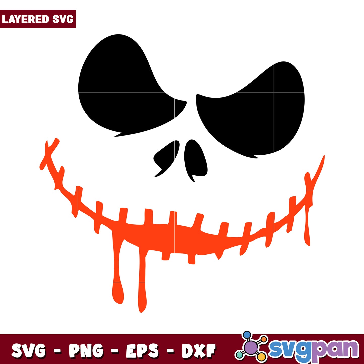 Layered Halloween Skull SVG Design, Perfect for Crafts and Decor