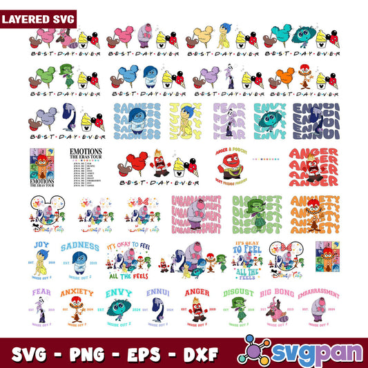 Layered Inside Out SVG Bundle