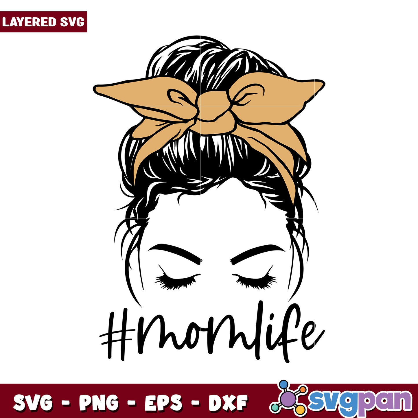 Layered Mom Life SVG Design for Creative Projects, Perfect for Crafters