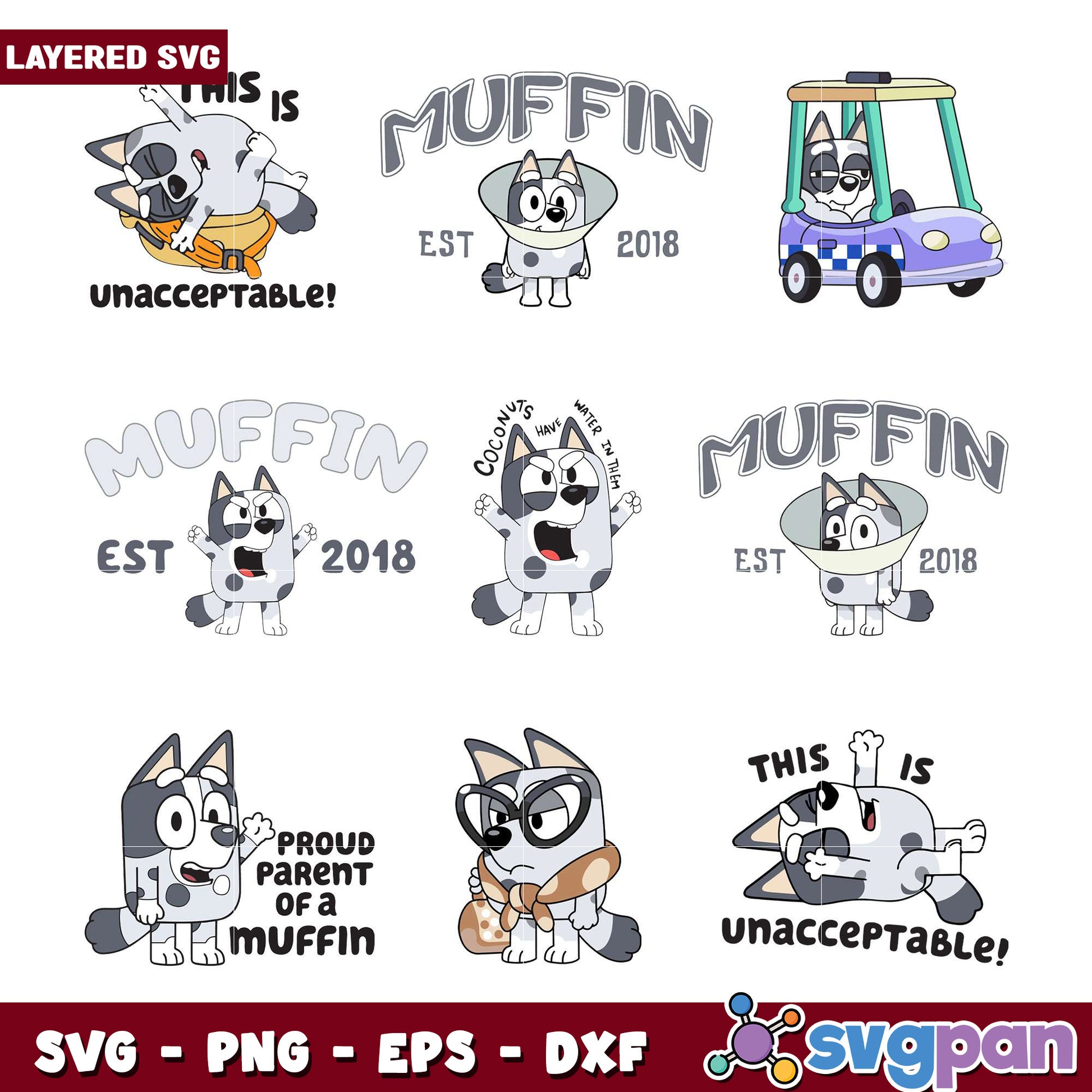 Layered Muffin Dog SVG Bundle