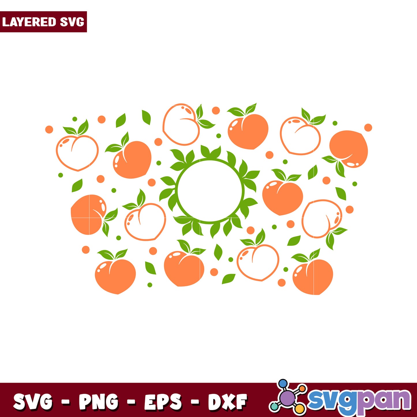 Layered Orange Fruit Pattern SVG Design, Perfect for Crafts and DIY Projects