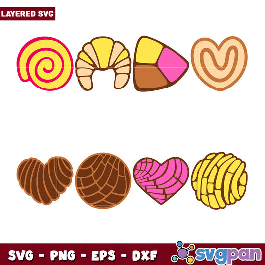 Layered Pan Dulce SVG Bundle