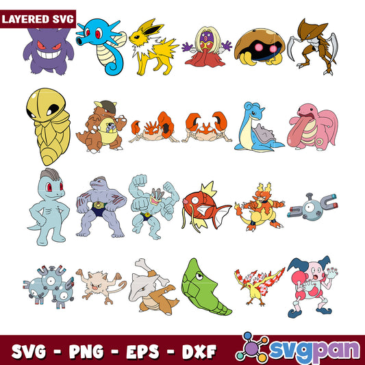 Layered Pokemon SVG Bundle 20+ Designs