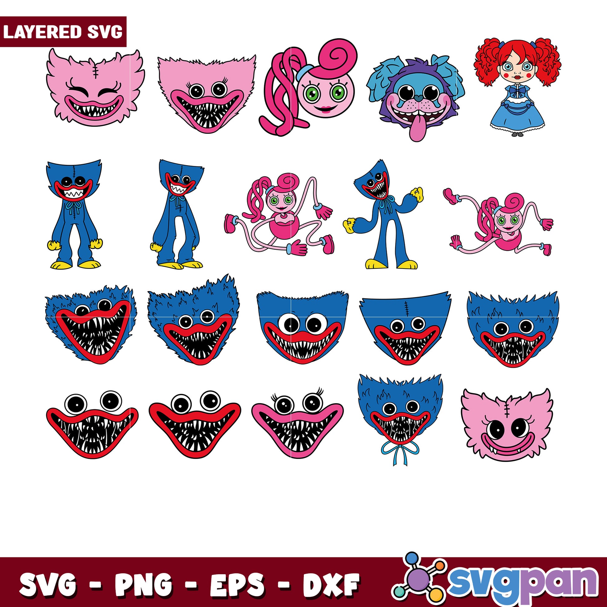 Layered Poppy Playtime SVG Bundle