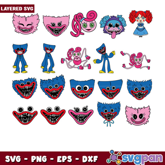 Layered Poppy Playtime SVG Bundle