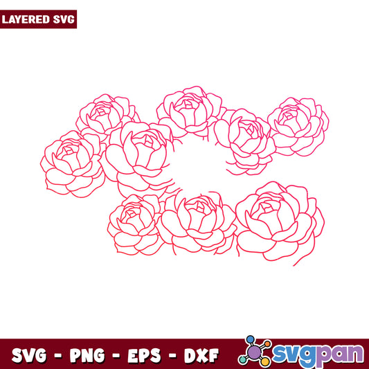 Layered Rose SVG Design for Craft Projects, Perfect for Cutting Machines