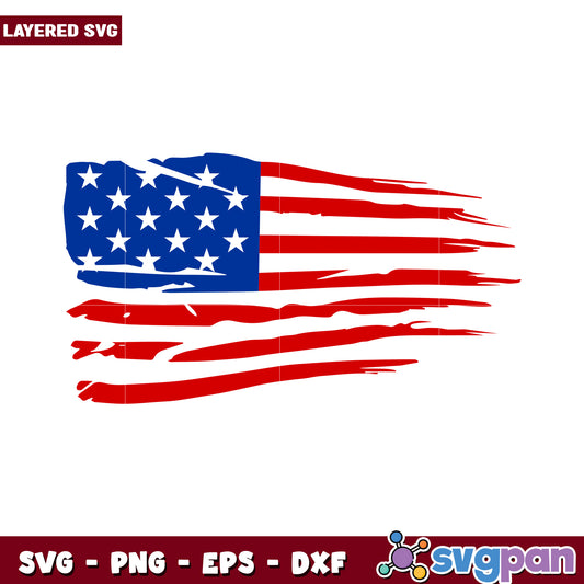 Layered SVG American Flag Design, perfect for patriotic projects