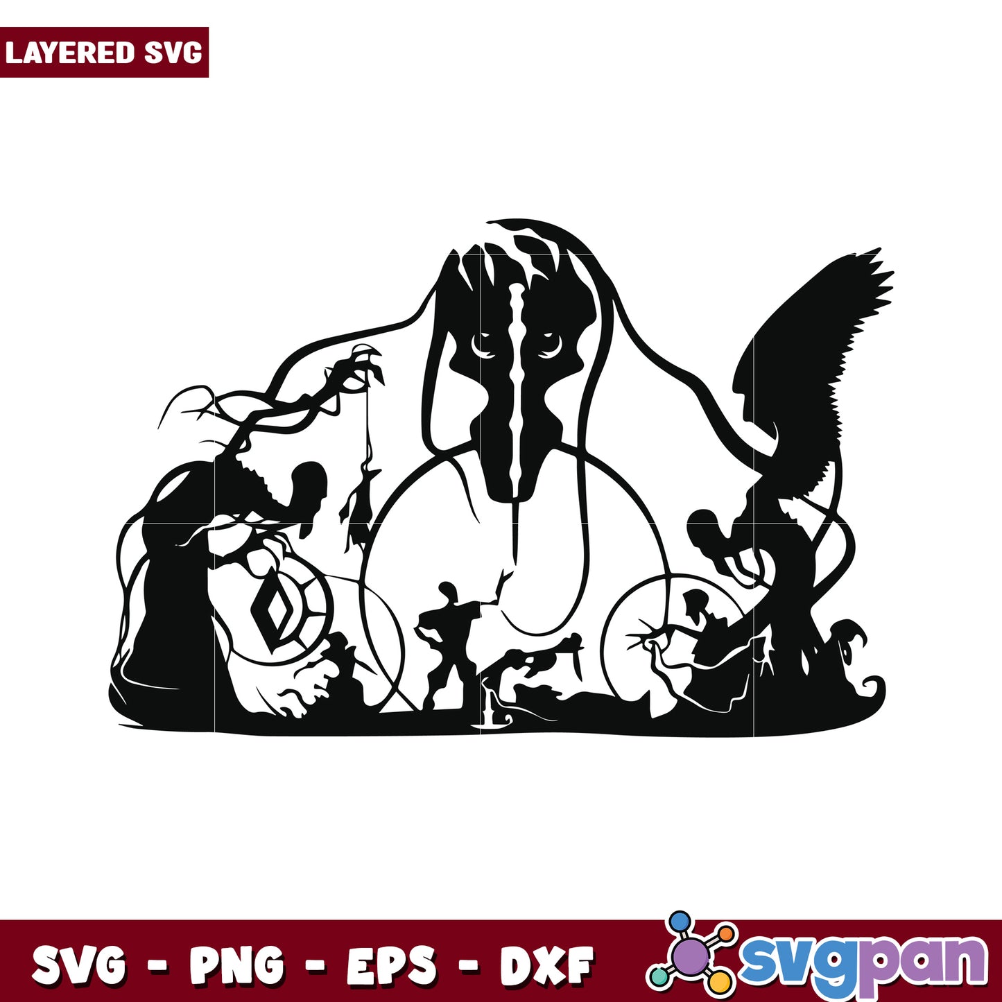 Layered SVG Art Design for Cutting Machines, Unique Wall Decor Idea