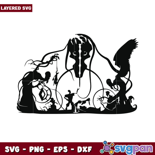 Layered SVG Art Design for Cutting Machines, Unique Wall Decor Idea