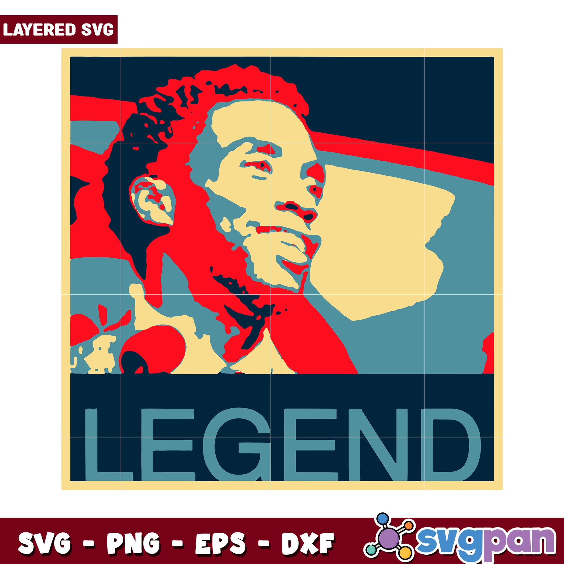 Layered SVG Art of a Celebrated Icon, Perfect for Creative Projects