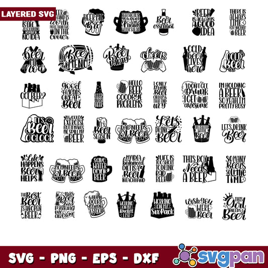 Layered SVG Beer Quotes Bundle