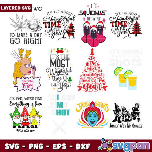 Layered SVG Bundle 10 Fun Designs