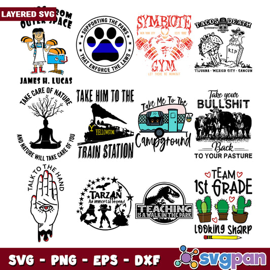 Layered SVG Bundle 12 Designs