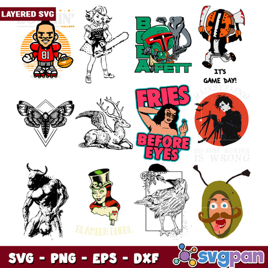 Layered SVG Bundle 12 Unique Designs