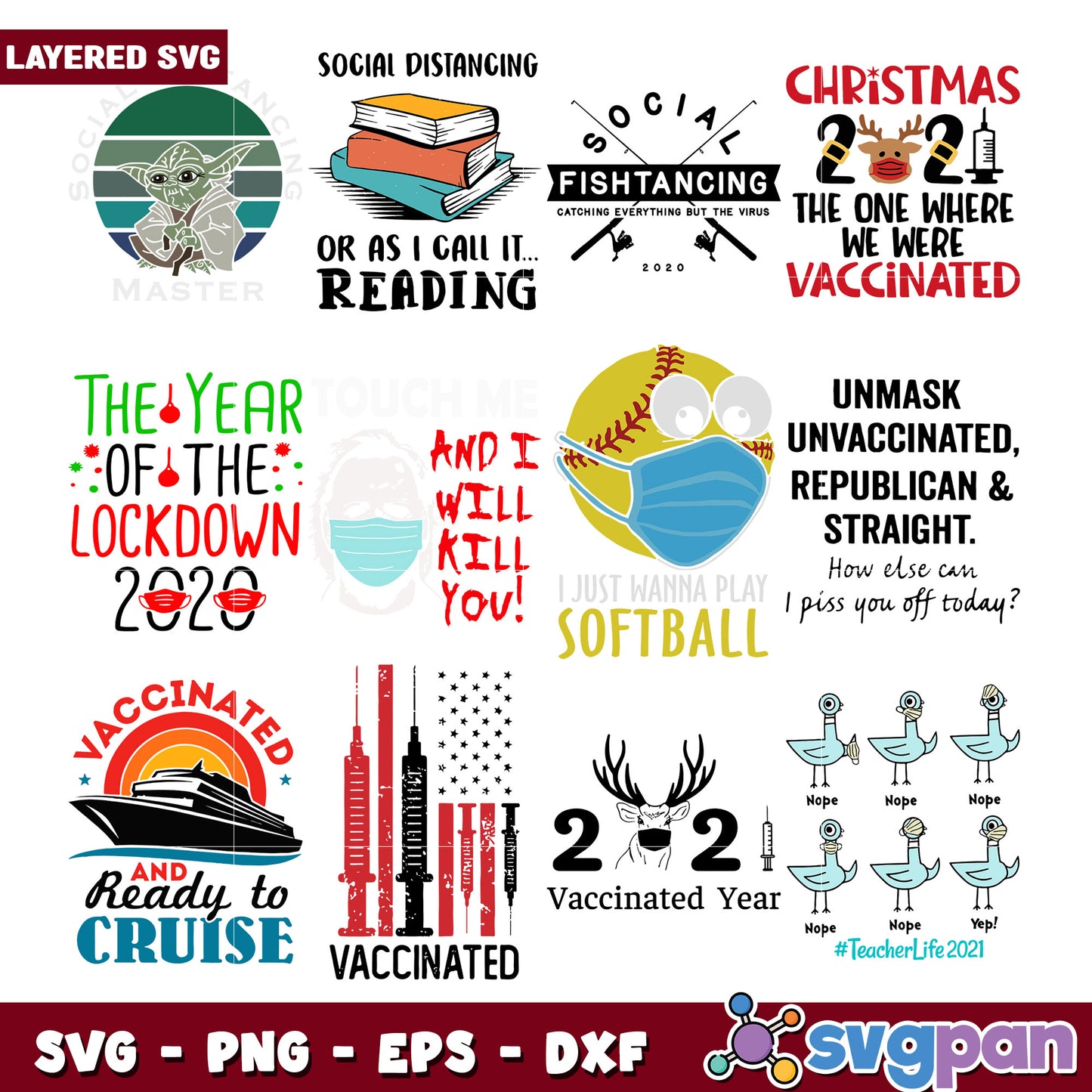Layered SVG Bundle 2020 2021 Designs