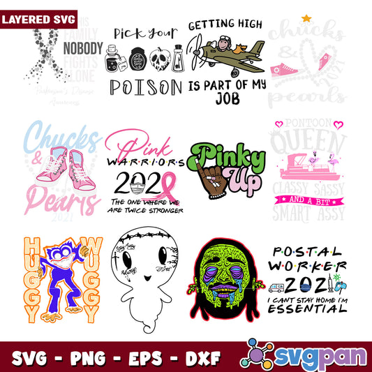 Layered SVG Bundle 8 Designs