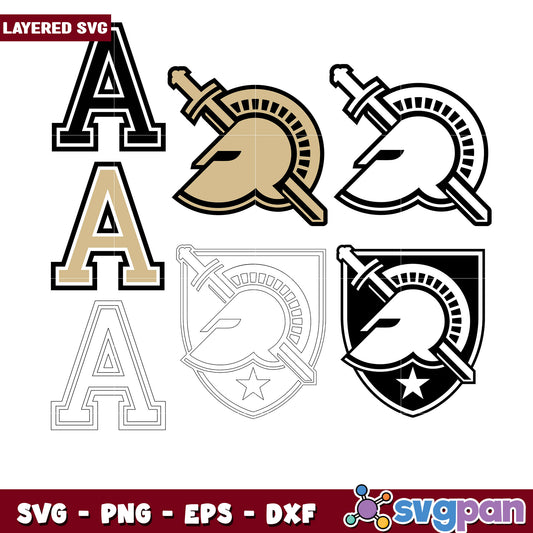 Layered SVG Bundle Army A & Spartan Helmet