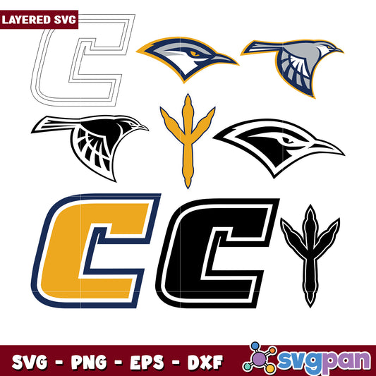 Layered SVG Bundle Birds & Letters