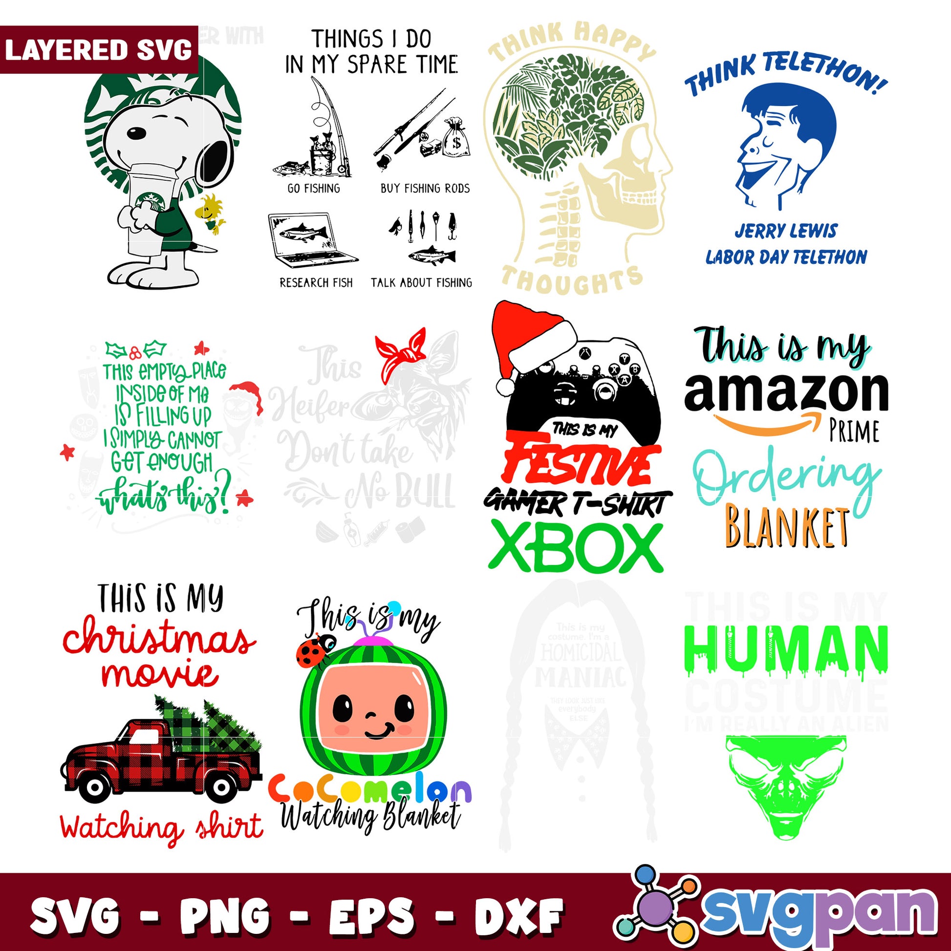 Layered SVG Bundle Christmas Designs