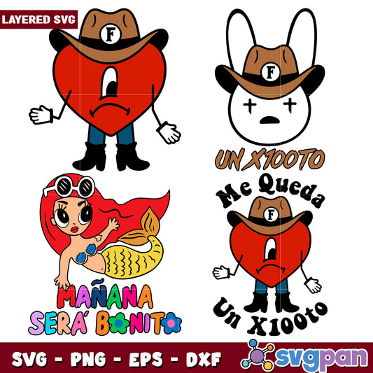 Layered SVG Bundle Cute Cartoon Designs